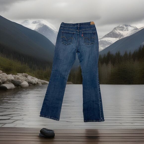 Levi's 515 Jeans Womens 28x30 Western Bootcut‎ Denim Blue Mid Rise 5 Pocket - Picture 1 of 7